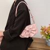 Fashi PU Leather Bowknot Shoulder Bag Solid Color Korean Style Women Underarm Bag Pearl Large Capacity Bow Handbag Shopping