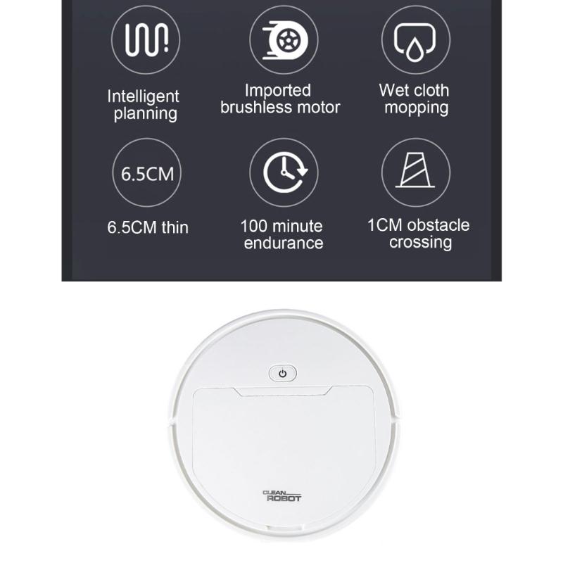 Robotic Vacuum Cleaner Automatic Sweeping Robot Mopping Machine For Pet Hair, Carpets, Hard Floors Powerful Suction KTY
