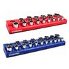 WORKPRO Magnetic Socket Organizer Set SAE Metric Magnetic Socket Holder 2 Pieces Tool Box Holds 35 Standard Sockets for Tool Cart Not 1/2" & (Sockets