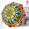 1pc Stained Glass Mandala Folding Umbrella, Durable, Suitable for Outdoor Activities or Rain, Suitable for Commuting Yy251027076
