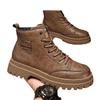 Herren Stiefel Herbst Leder Wasserdicht Mid-Top Sportschuhe Neue Mode Stiefeletten Lässig Outdoor Wanderschuhe Schuhe Männliche Sneaker