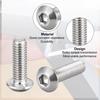 uxcell M4x10mm 304 Stainless Steel Hex Socket Head Machine Screws, Round Head Bolts, Pack of 20