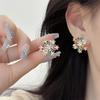 Winter Snowflake Stud Earrings for Women Colorful Acrylic Crystal Korean FashionSmall Earrings Christmas Party Jewelry