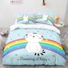 Rainbow Cat Bedding Set Single Twin Full Queen King Size Kawaii Girl Bed Set Aldult Kid Bedroom Duvetcover Sets 3D Print 013