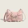 High-end Popular Bow Underarm Bag for Women Korean Style Summer Sweet and Fashionable Pleated One-shoulder Crossbody Bag