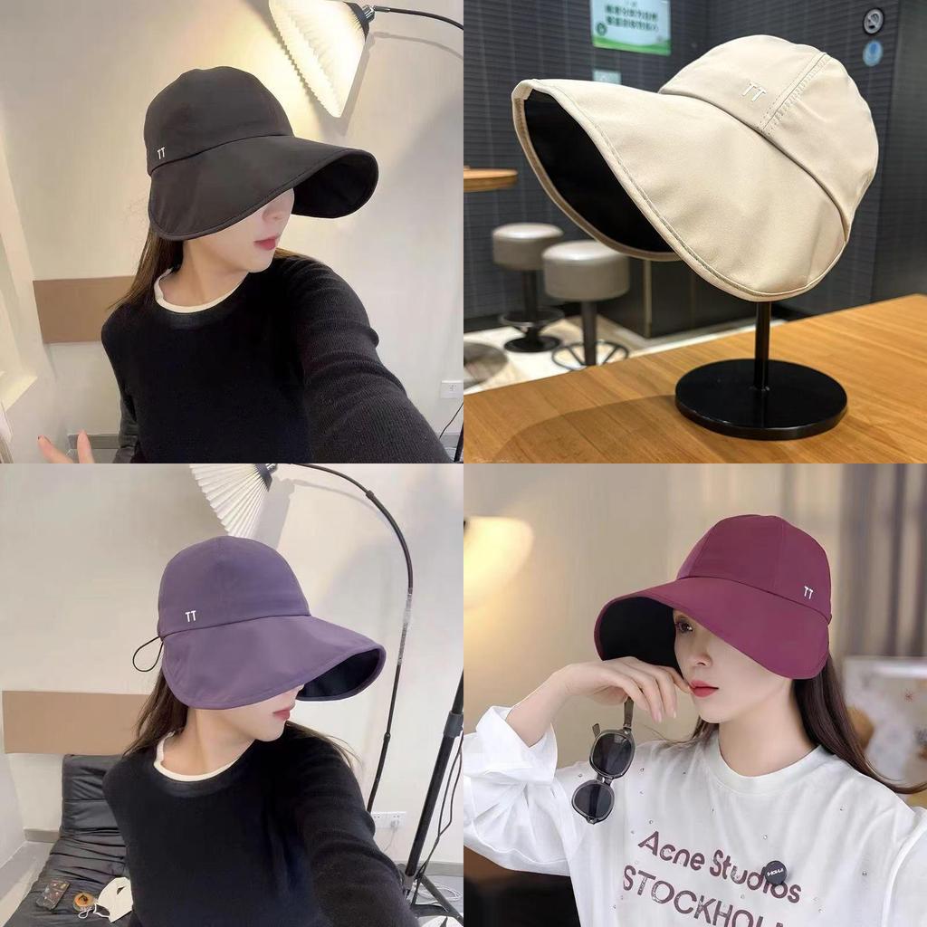 Cappello Protettivo Solare da Donna con Ampio Bordo Pieghevole in Poliestere Cappello Estivo da Sole