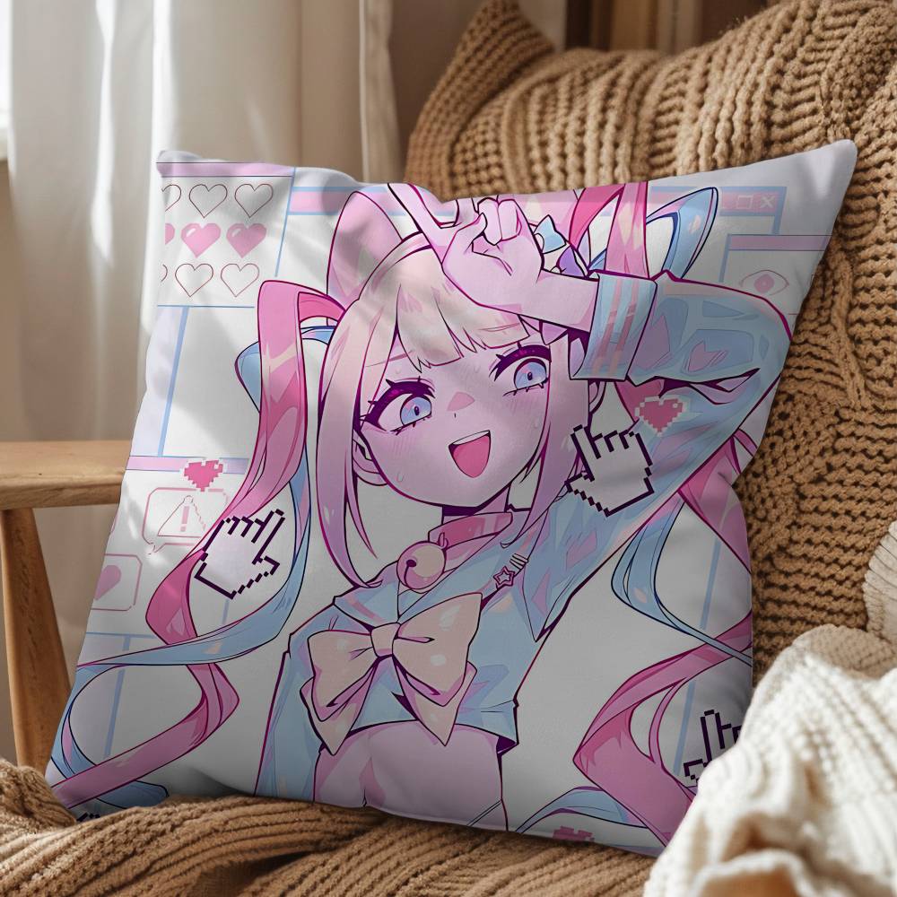 Cartoon Amechan KAngel NSO Pillow Case Sofa Living Room Bedroom Headboard Backrest Cushion Square Cushion Nap Time
