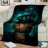 3D Pirate Ship Boat,Sailboat,Barque Blanket,Soft Throw Blanket for Home Bedroom Bed Sofa Picnic Travel Office Cover Blanket Kids
