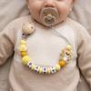 2026 Custom Name Pacifier Clip Personalized Bear Silicone Teether Chain BPA Free Dummy Holder Baby Shower Gift