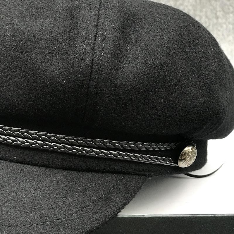 Dospelý Zimný Veľký Vlnený Osemhranný Klobúk Muži Fit Baret Čiapka Dievča Móda Plsť Novinárske Klobúky 54 cm 56 cm 57,5 ​​cm 59 cm 61 cm 62 cm