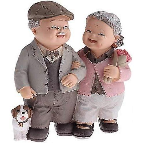 Cadeau d'anniversaire de mariage pour les personnes âgées cadeau vieil homme vieille dame maison salon figurine ornements décoration résine
