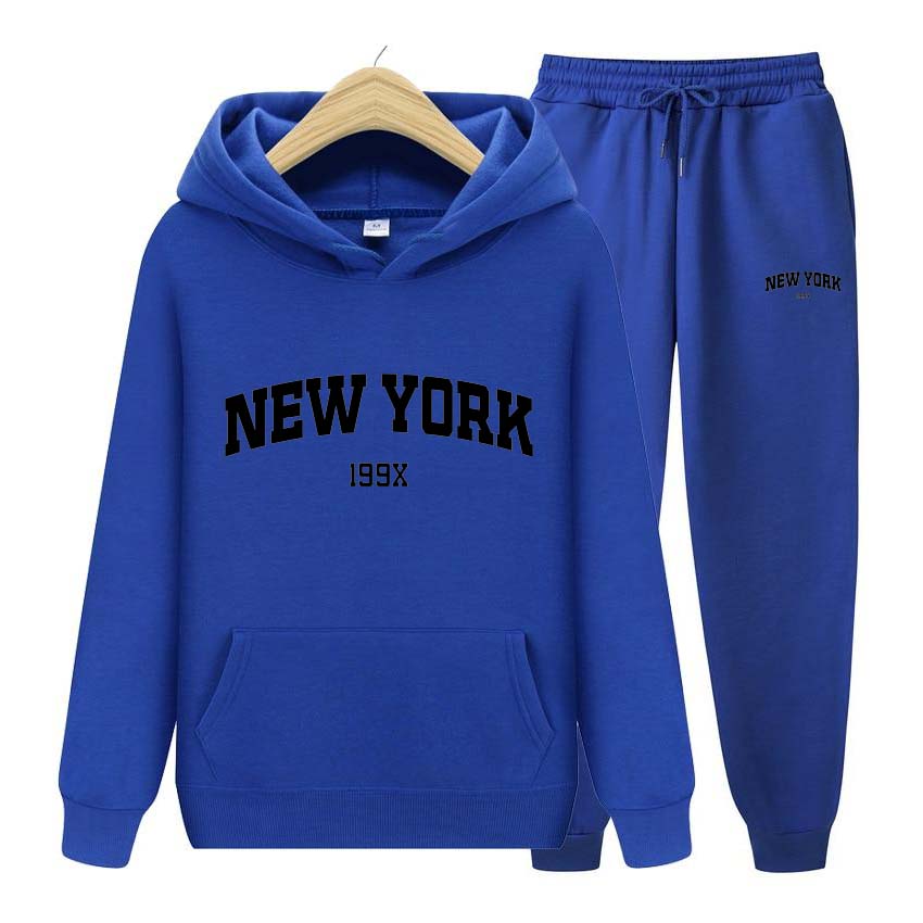 Tracksuit 2 Pieces Set 199X New York Print Sweatshirt Hoodies Sweatshirt+Pants Suit Hoodie Sportswear Jogging Men's Sets