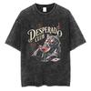 Vintage Gewaschen Dungeon Crawler Carl Prinzessin Donut Gamer Katze T-Shirt Herren Damen Mode Baumwolle Kurzarm T-Shirts Streetwear