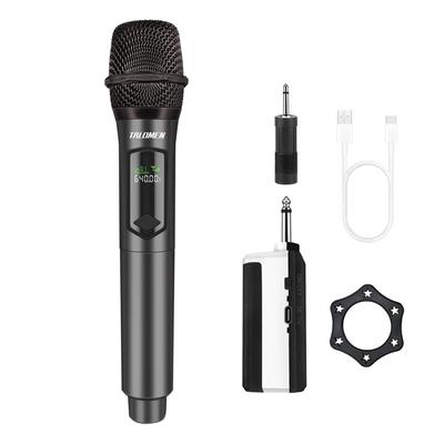 TALOMEN Drahtloses Karaoke Moving Coil Mikrofon mit 50M 10 Stunden Drahtloses Mikrofon-Kit für Zuhause und Partys K60-1 Mikrofon, Mikrofon, 6,35mm