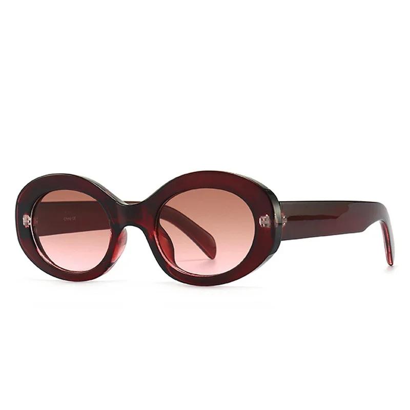 Fashion Oval Women Sunglasses UV400 Retro Leopard Print Modern Shades for Women and Men Designer Brand