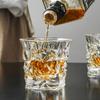 Retro Ice Shaped Glass Cup Different Styles Whiskey Glass Red Wine Glass Bar Creative Crystal Carved Wine Glass Drinking Glasses