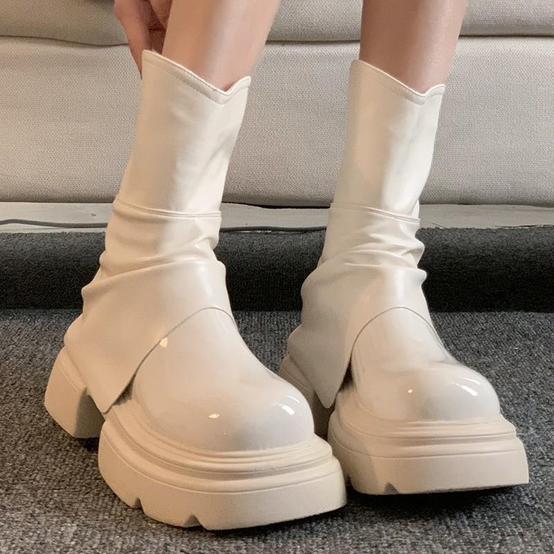 Thick Heeled, Thick Soled, Short Tube Martin Boots for Women's Autumn and Winter New Fashion Versatile Single Boots