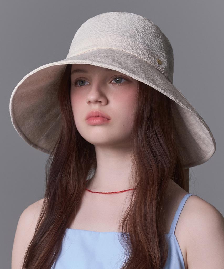 Hwaiteusaenjeu Waffle Texture Ribbon Floppy Hat Lonoi (3 Colors)