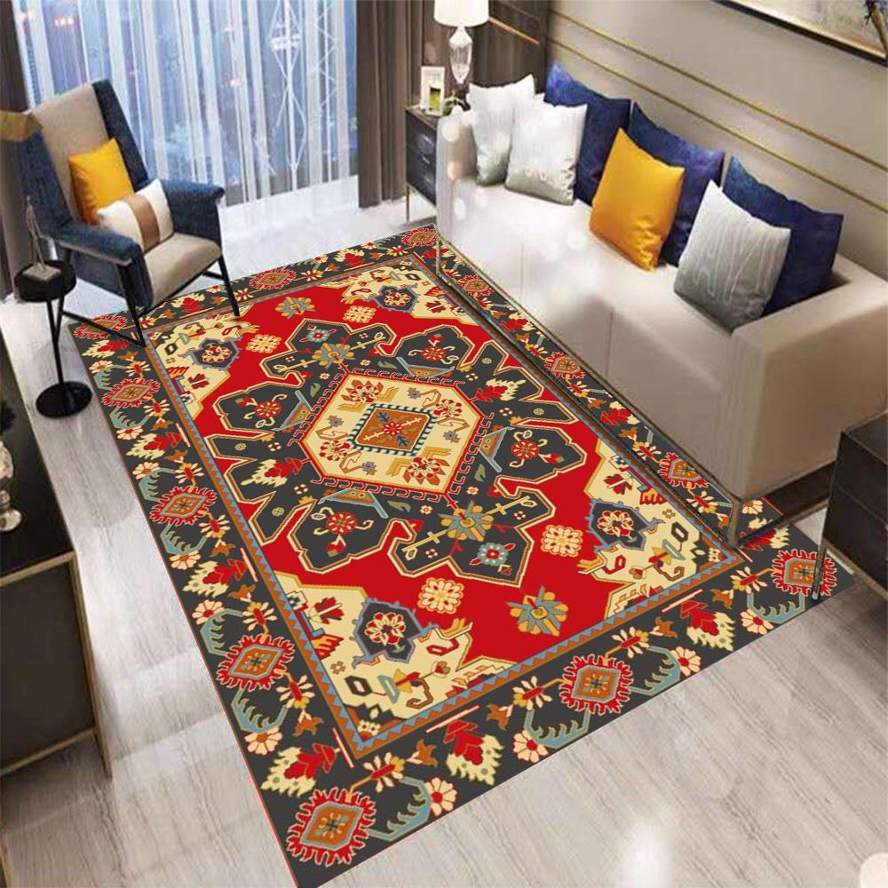 Retro Europe Bohemian Persia Style Carpet Living Room Sofa Bedroom Bedside Kitchen Entrance Door Mat Non-Slip Fine Decor Rug