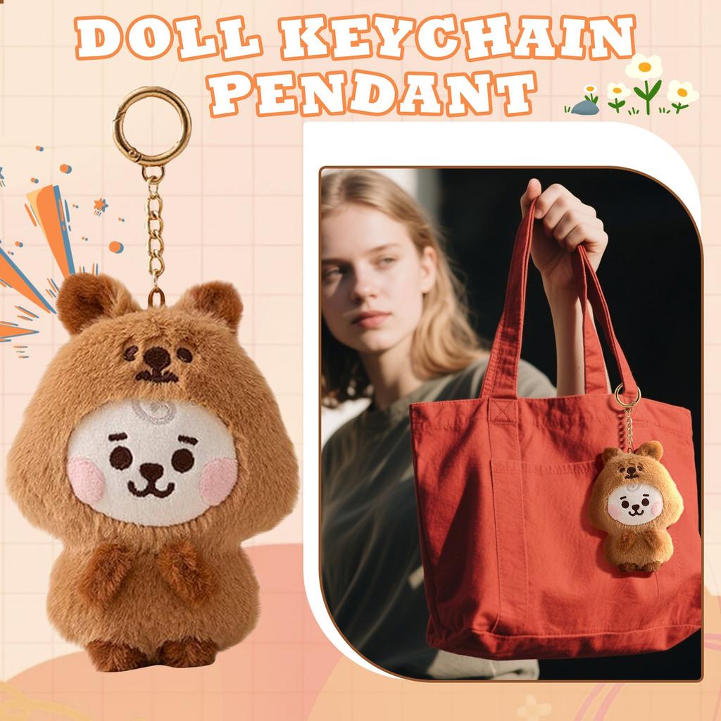 Ciondolo Portachiavi Pupazzo di Peluche, Pupazzo Imbottito Allegro e Carino Regalo per Fan Periferica Idol Portachiavi Kopop (1 pezzo)