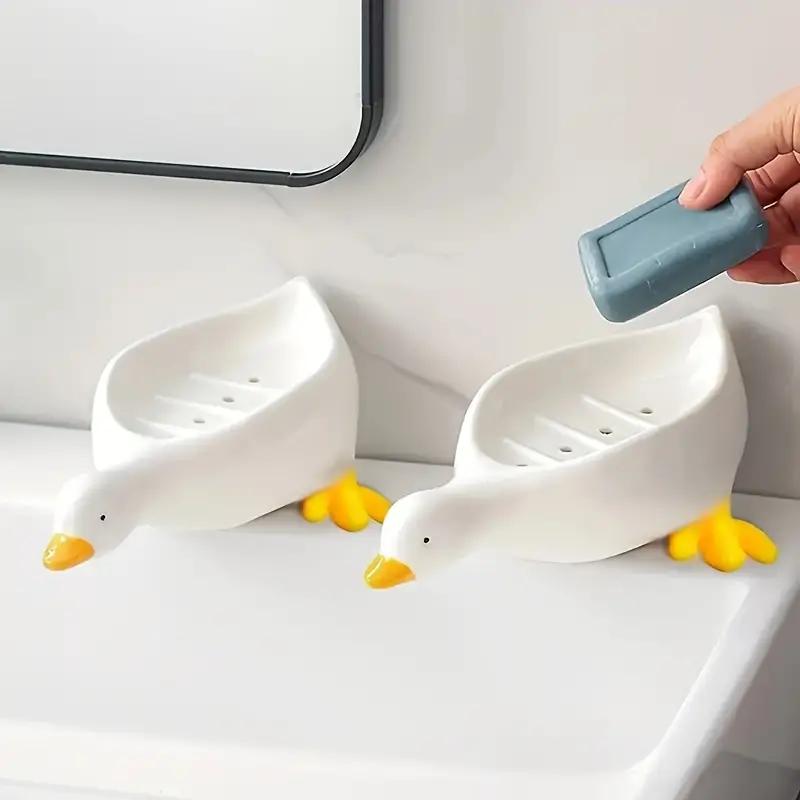Duck Drain Soap Box, Cute High-End Soap Box For Bathroom, Exquisite Decorative Ornament For Washbasin