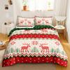 Three-Piece Quilt Cover Christmas Elk Holiday Decoration Bedding Digital Printing Kit