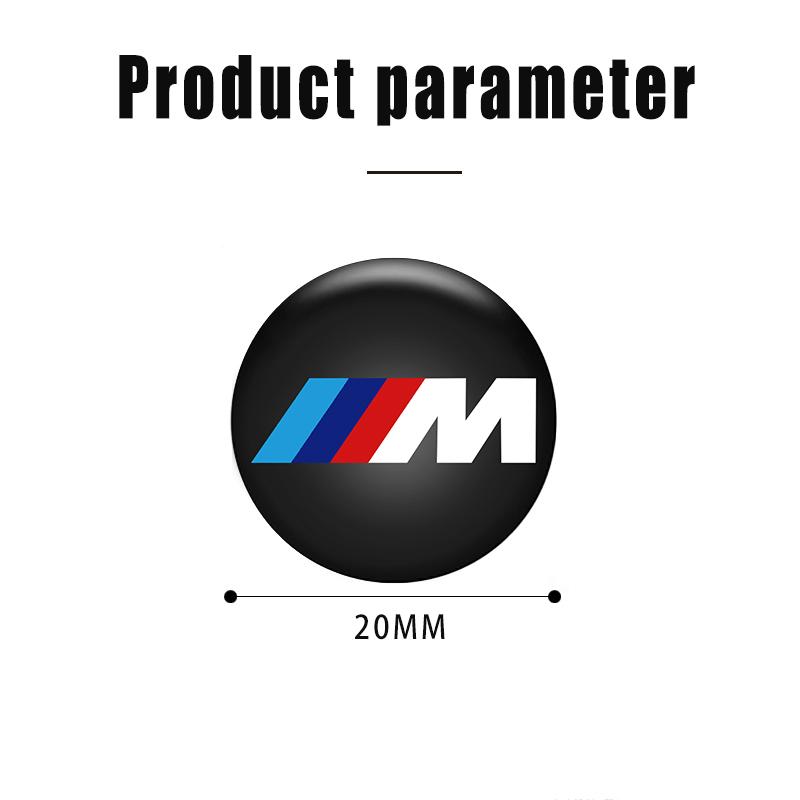 4pcs 20mm For BMW M Emblem E46 E36 E34 F10 E90 F30 E60 F30 E53 E30 E92 E87 Car Door Keyhole Lock Protection Sticker Decor Decals CW4