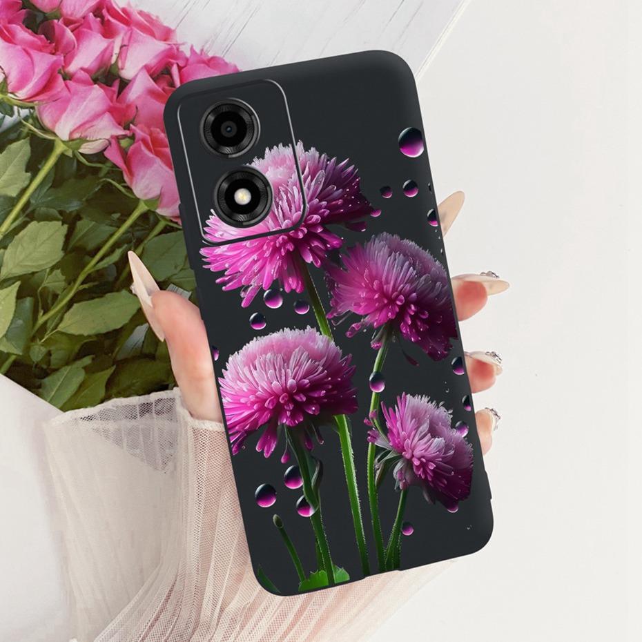 Cute Printing Phone Case For Motorola Moto E14 Soft Black Silicone TPU Cases For Moto E14 Covers Bumpers