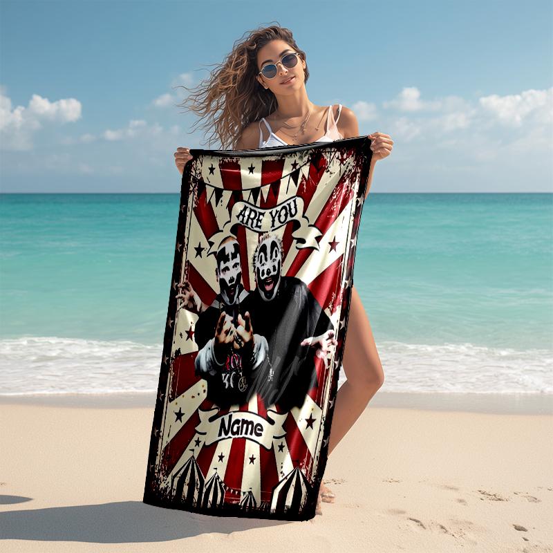 Personalized customized proof beach towel with Insane Clown Posse pattern - soft, absorbent,quick-drying,perfect swimming,camping&bathing