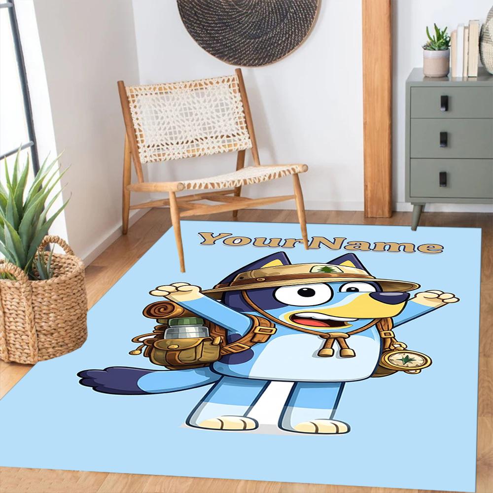 Bluey 18 Personalized Name Floor Rug Office Rug Design for Decorate Room Outdoor Dormitory Dining Room Anti-slip Rug Decorate Offices