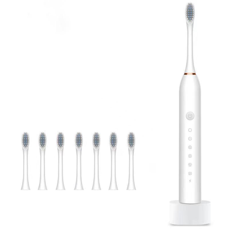 Ultrasonic Electric Toothbrush Rechargeable USB with Base for Adults 6 Modes Sonic Toothbrush IPX7 Waterproof Travel Box Holder