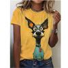 Women's Summer Short Sleeve Funny Dog Pattern Printed Round Neck T Shirt Spring Summer Casual Short Sleeve Knit Sweater Women's