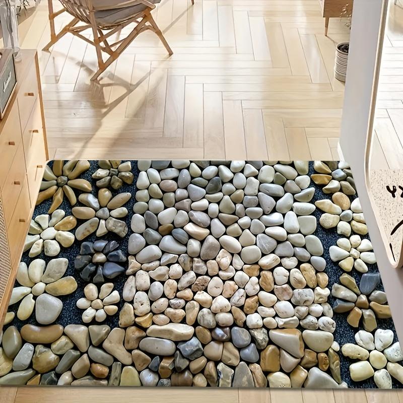 3D Pebble Doormat - Realistic Stone Design for a Natural Home Entrance, Perfect for Adding Texture and Style Indoors