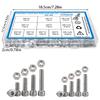 160-piece Stainless Steel Socket Head Cap Bolt and Nut Set, M5/M6, Lengths 8mm, 12mm, 16mm, 20mm, for Industrial Equipment.