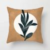 Yellow Orange Brown Abstract Art Cushion Covers Geometric Plants Sunrise Woman Portrait Painting Decoration Pillow Case 45x45cm