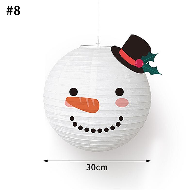 Christmas Hanging Paper Lanterns Cute Cartoon Santa Claus Xmas Tree Paper Lantern Lamps For Christmas Party Decor Photo Props