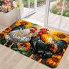 1pc Farmhouse Rooster Door Mat Decoration Floor Mat, Soft Anti Slip And Floor Mat, Floor Mat, Machine Washable, Kitchen And Li