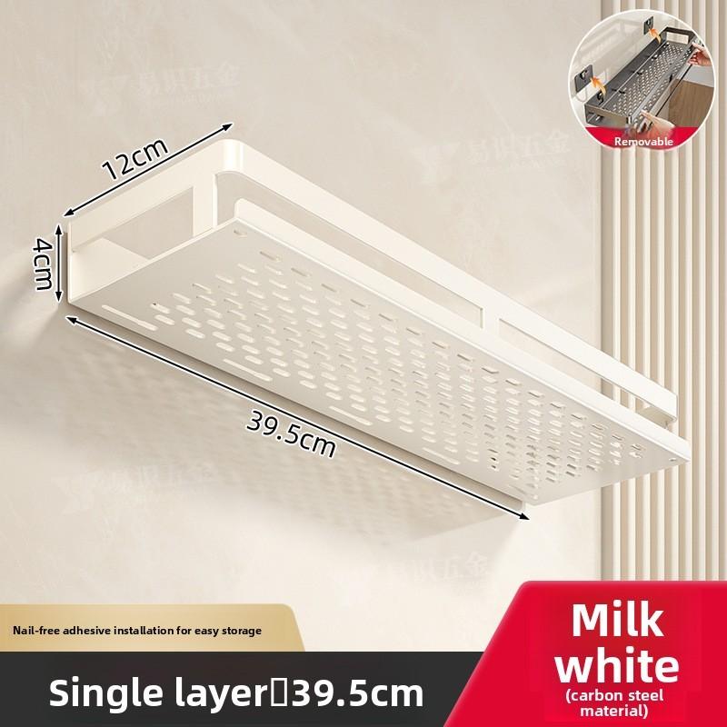 Modern Layer Aluminum Bathroom Shelf With Oxidized Finish And Hanging Hooks For Home Use