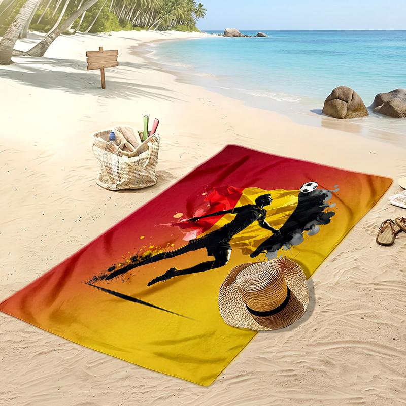 Belgium Football Print Beach Towel Quick Dry Super Absorbent Soft Bath Towel for Swimming Beach Travel Fan Souvenir Gift
