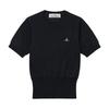 Vivienne WeStwood 1803002q Y001a N402 Medveď Orb s výšivkou loga Top Krátky rukáv Dámske S Pletený