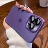 Purple Metal Glass Camera Protector Matte Case For Iphone 14 13 12 11 Pro Max 14plus Translucent Ultra Thin Cover Coque Skin