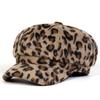 Beret School Old Vintage Autumn Spring Hat Newsboy Brand Latest Fresh Personality Print Leopard Plush Neutral Gender Women  Men For Hats Wild