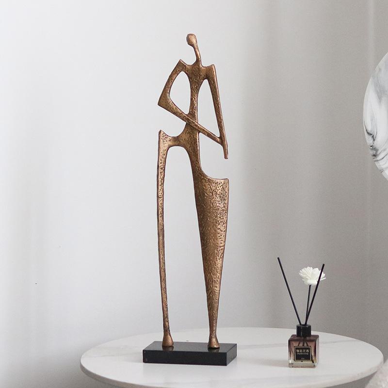 Modern Light Luxury Abstract Character Nordic Bookshelf Wine Cabinet Entrance Model Room Craft Decoration Sculpture Art Ornaments