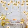 50 Stück PartydekorationenGold Konfetti Latexballons Goldene Ballons mit goldenen Papierpunkten für Abschlussfeier Hochzeit Geburtstag Babyparty