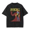 Invincible Unisex Oversized TShirt Vintage Washed Anime Superhero Print Cotton Casual Short Sleeve Streetwear Tee for Men Women