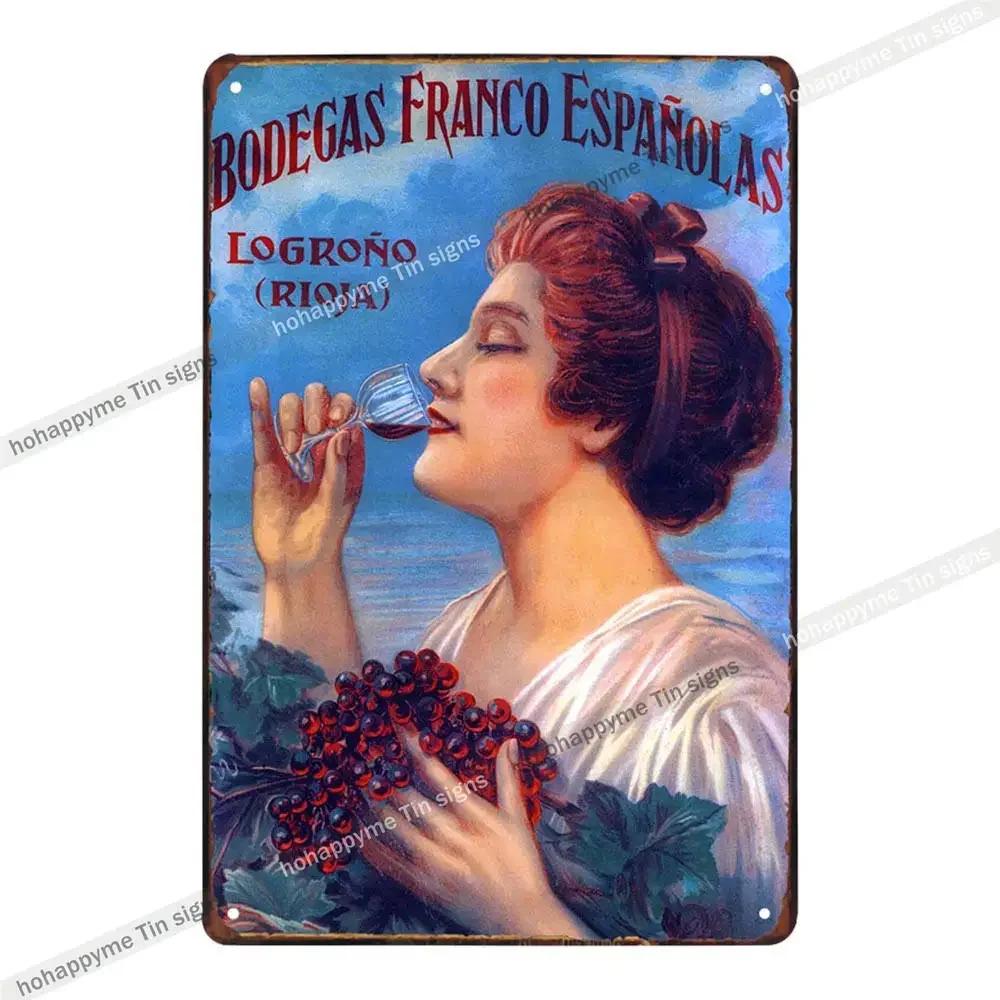 Bar Metal Wall Art Decoration Plaque Signs Champagne Whisky Grape Wine Pub Club Cafe Poster Iron Painting Home Decor 20x30cm
