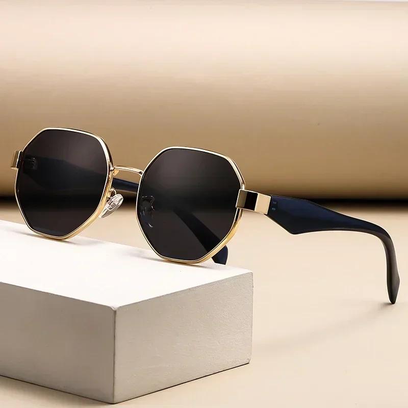 High Quality Polygonal Metal Sunglasses Unisex UV Protection Outdoor Driving Travel Eye Protection Shades Eyewear