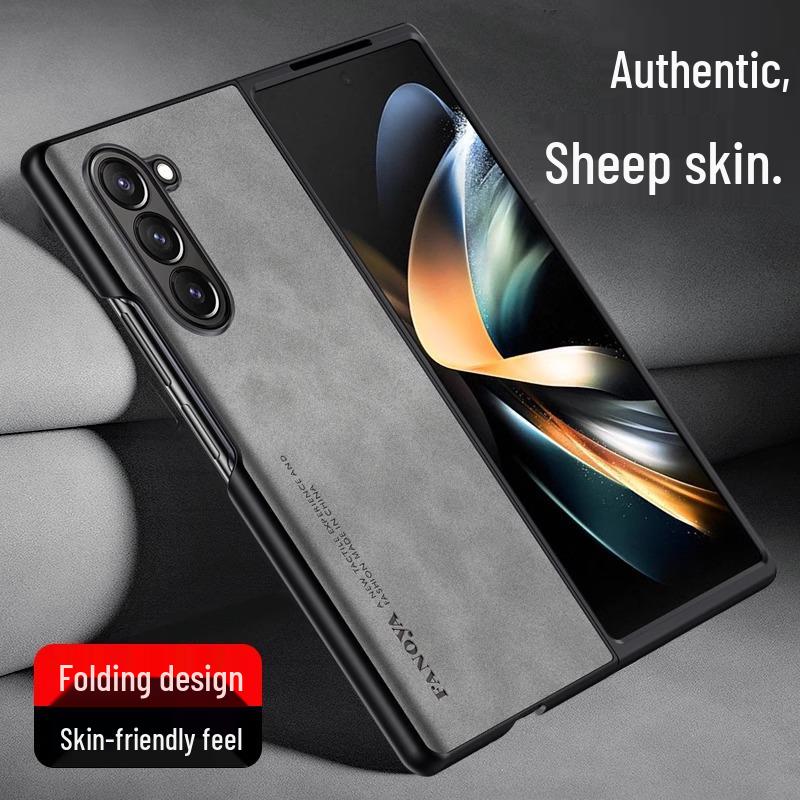 Samsung Z Fold 7 Lammleder-Textur Hülle - Weich, Faltbar, Kratzfest