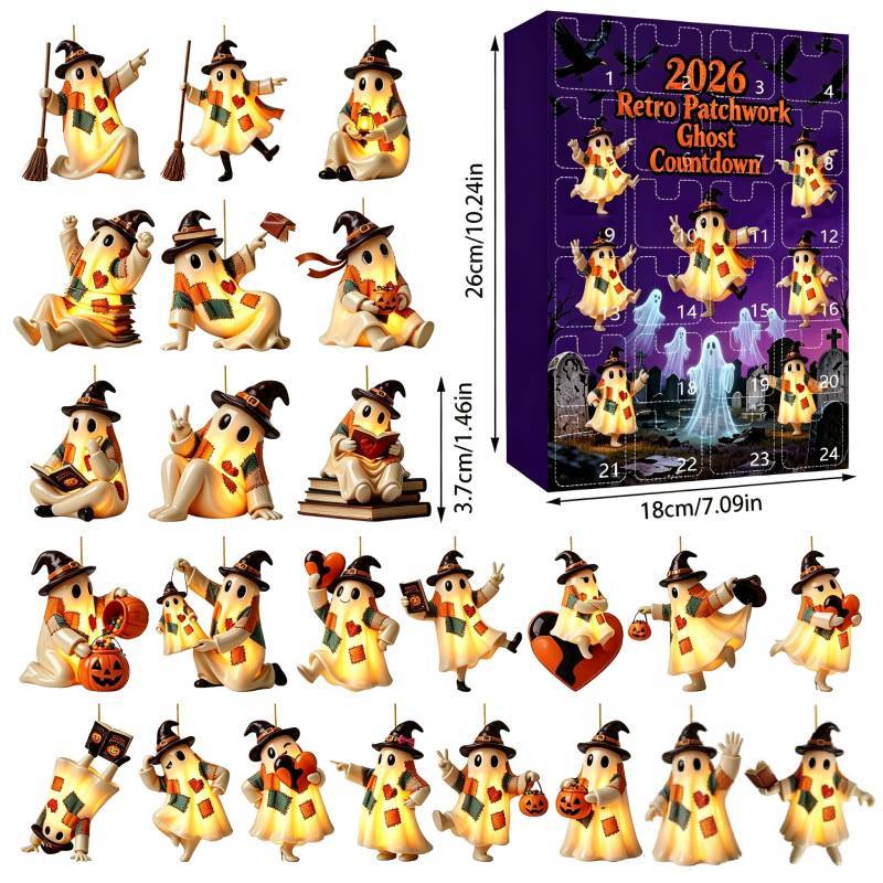 Halloween Ghost Patch Acrylic Hanging Calendar Countdown Toy For Kids And Family Fun