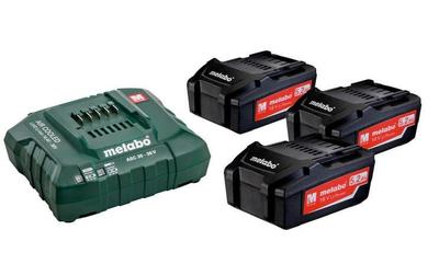 Metabo Battery Set 3X5.2Ah + Charger Asc 30-36 V